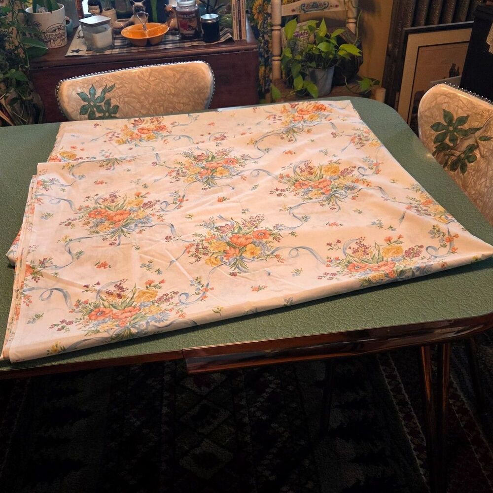 Vintage Springmaid Twin Flat Sheets Set of 2 Floral Bouquet USA Cottagecore